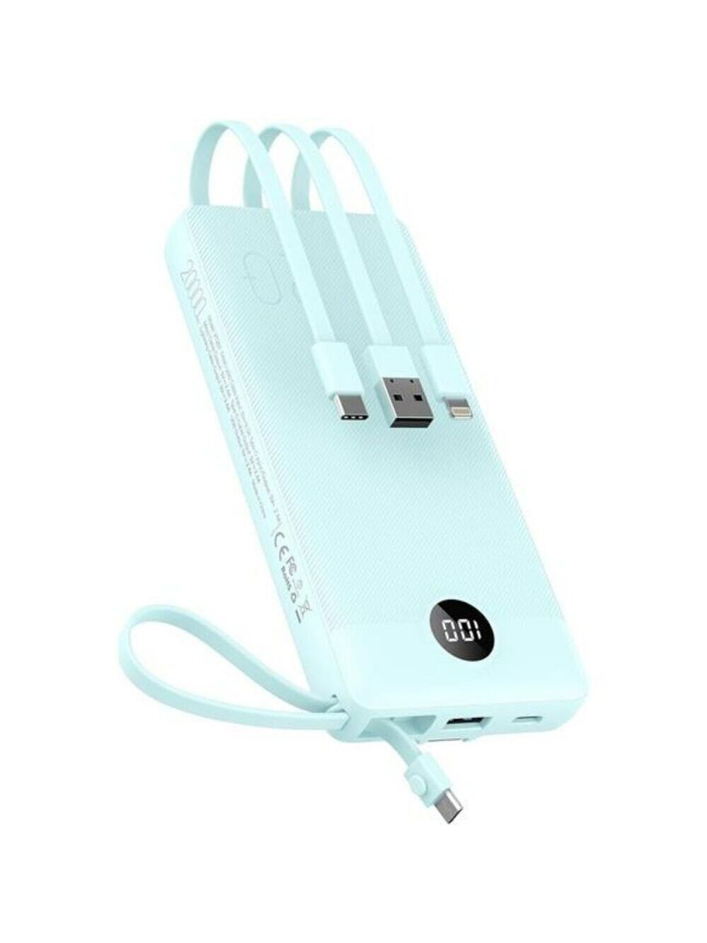 Portable Charger Power Bank 20000mAh Fast Charging USB C Built In Cables